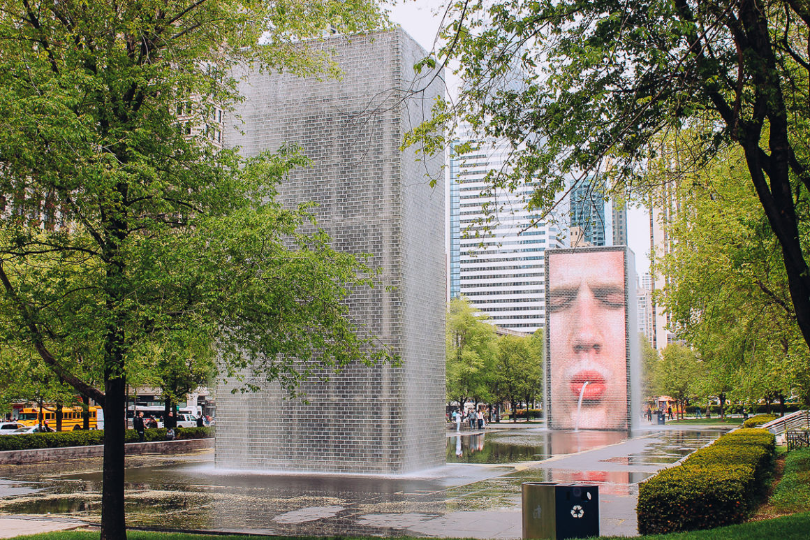 The interactive fountains of Millennium Park
