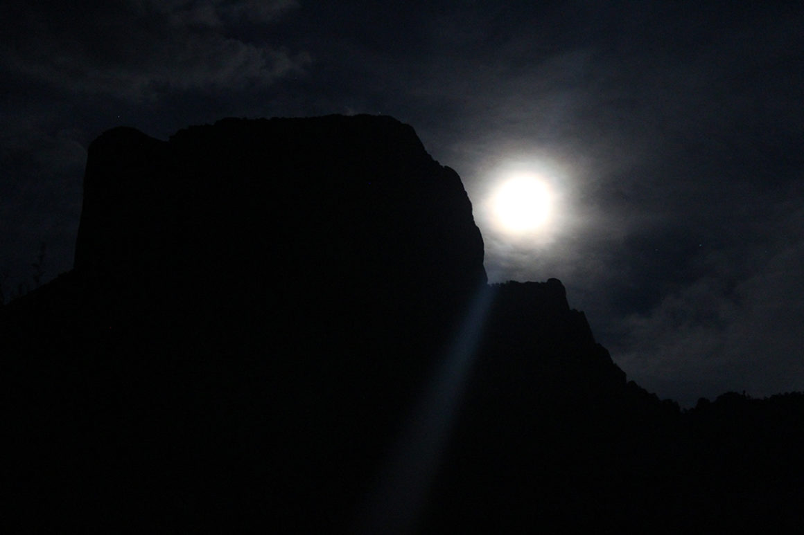 full moon in Big Bend National Park