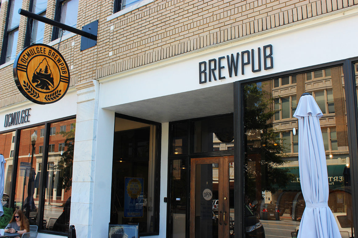 The front of Ocmulgee Brewpub Macon Georgia