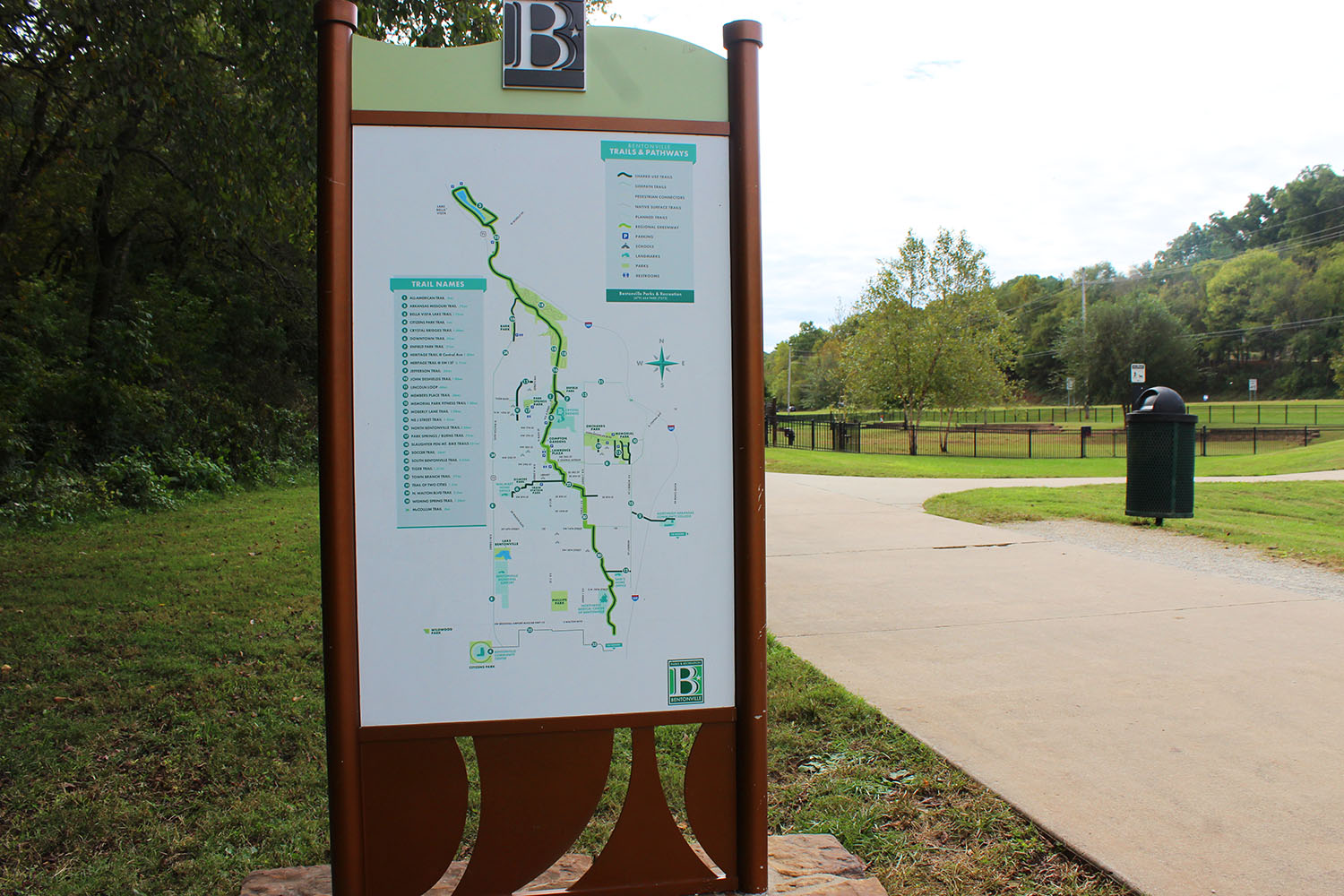 A nature trail in Bentonville, a great reason to visit Bentonville