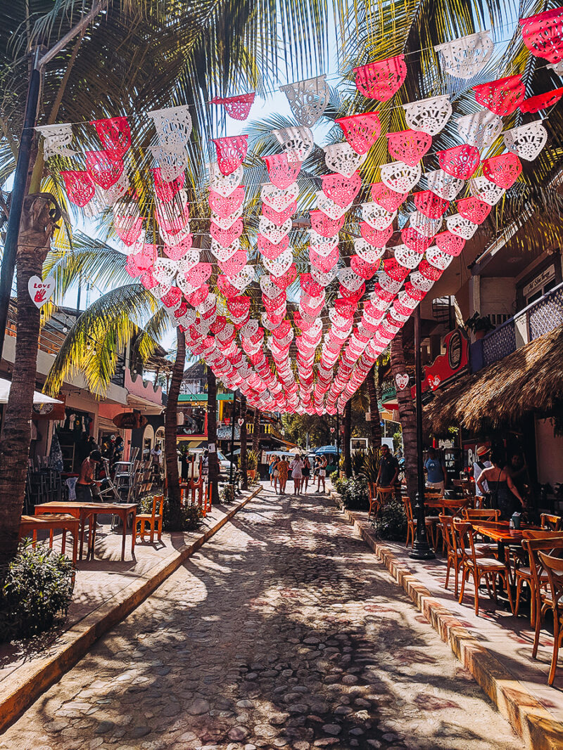 A cute downtown street in Sayulita, Mexico