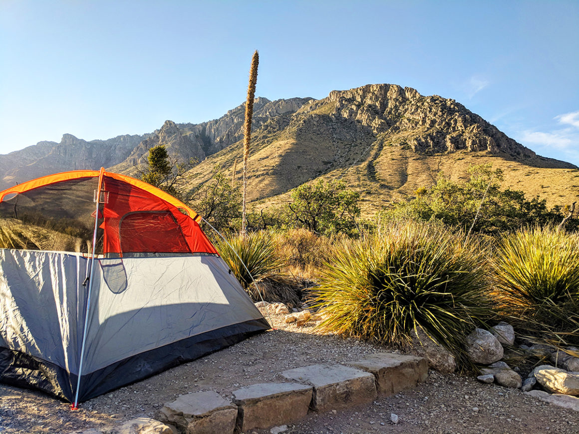 a campsite in Guadalupe National Park