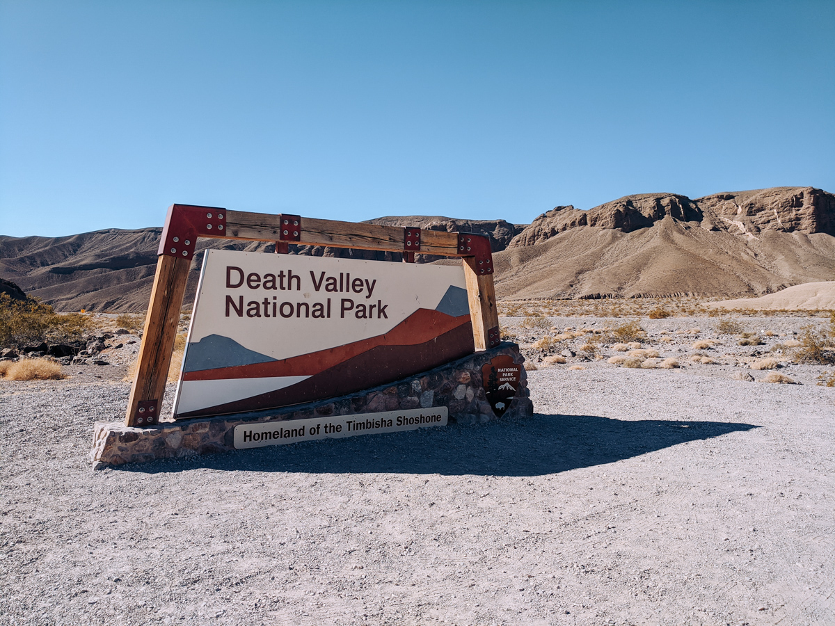 entrance sign at Death Valley National Park