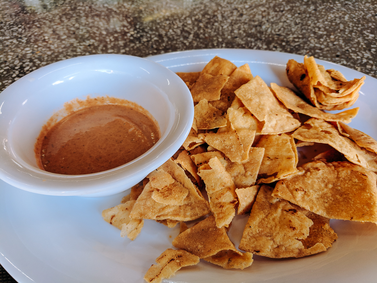 chips and their special salsa at Bismarkcito La Paz Baja