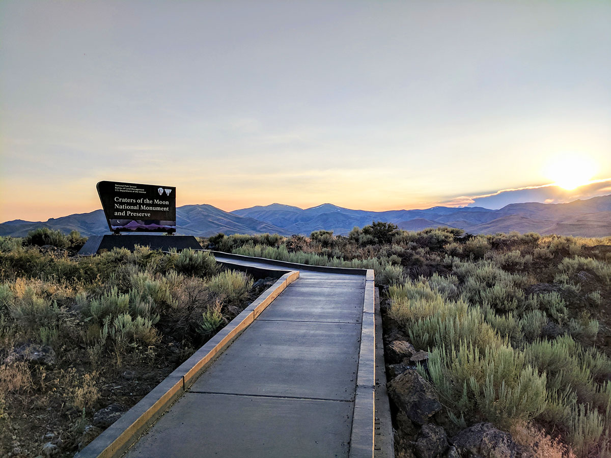 Craters of the Moon national park sign