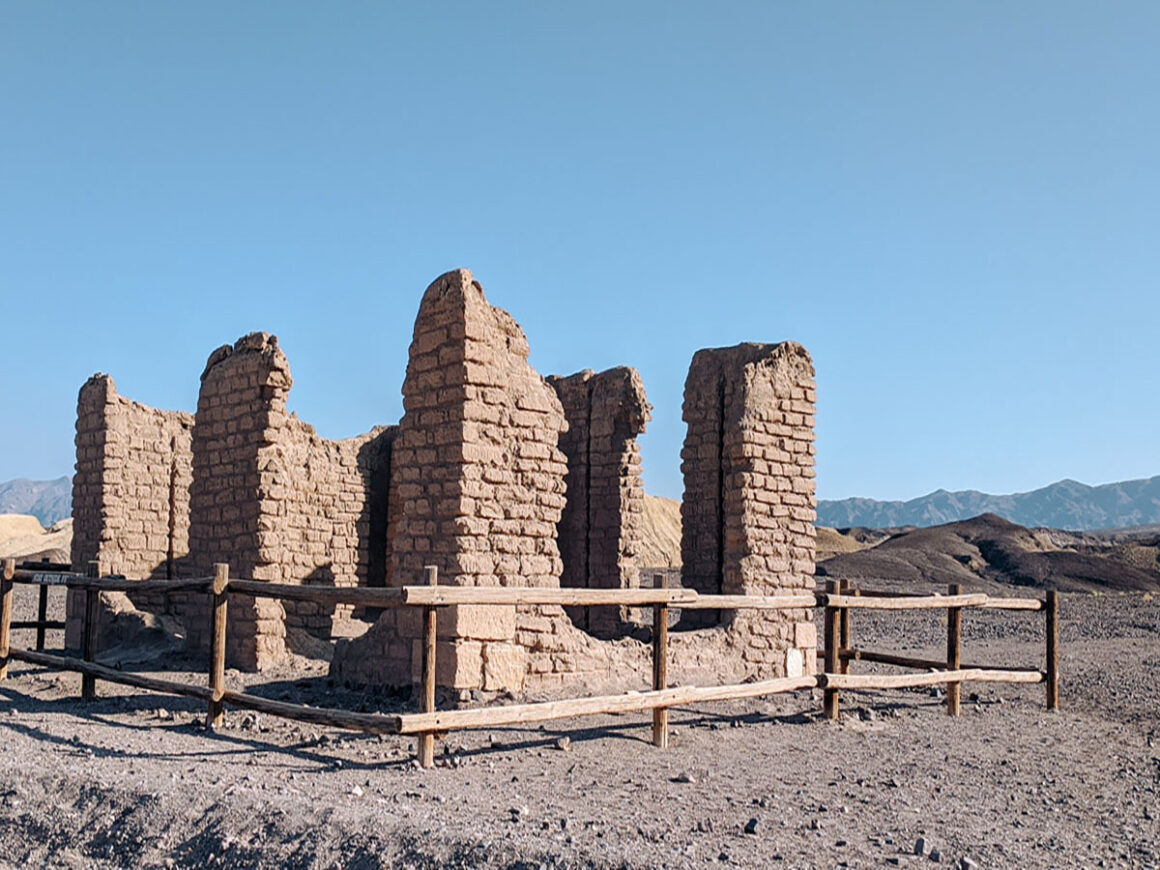 buildings left at the Harmony Borax Works Death Valley National Park