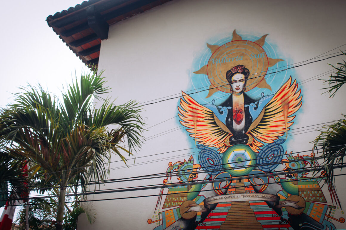 a vibrant mural at Casa Maria Hotel Boutique & Gallery