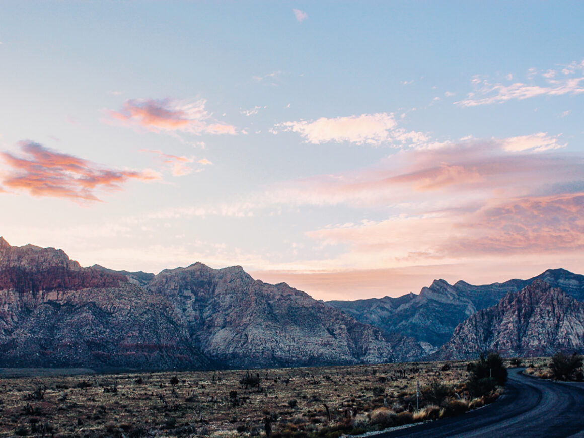 a sunset in Red Rock Canyon near Las Vegas