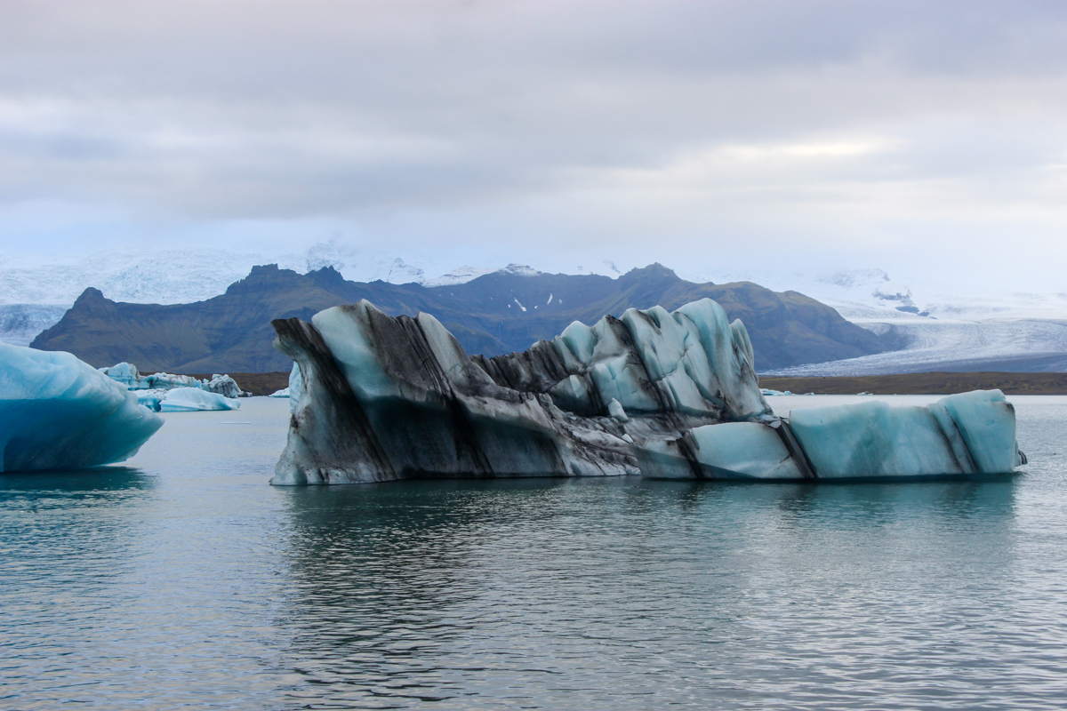 The many colors of the icebergs in Glacier Lagoon