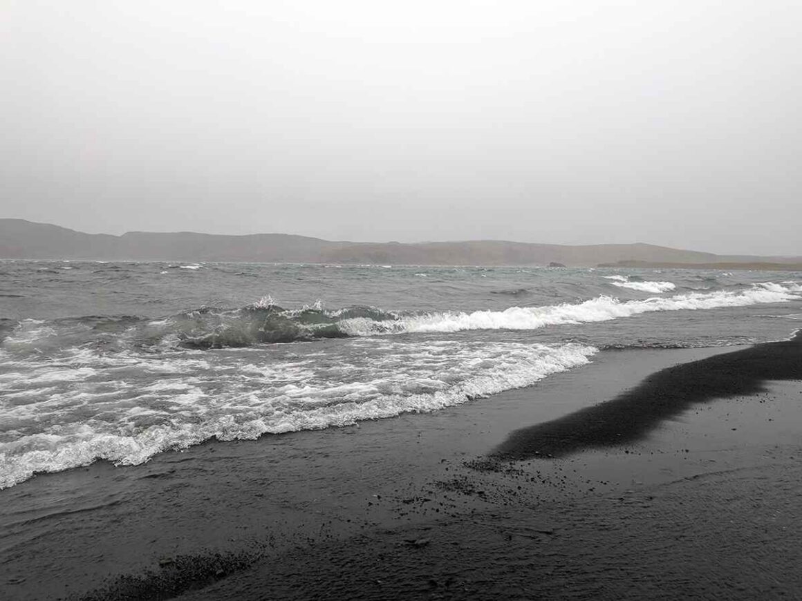 black sand at Kleifarvatn on the Reykjanes Peninsula Iceland