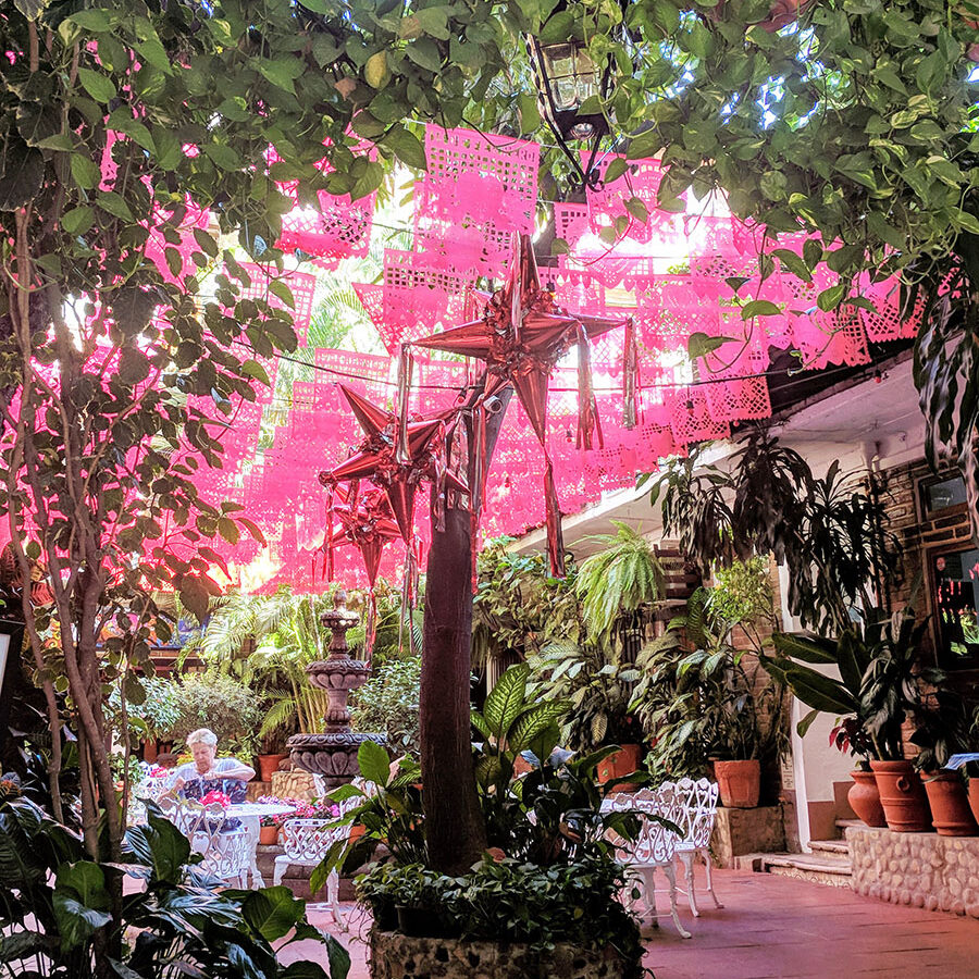 The courtyard at Hotel Posada de Roger Puerto Vallarta, Mexico