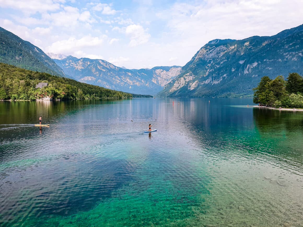 the blue green waters of Lake-Bohinj-Slovenia