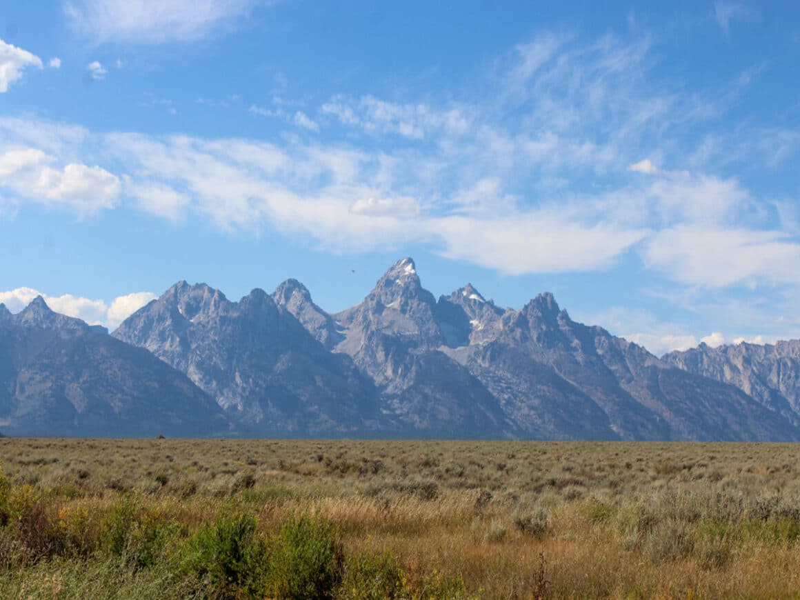 mountains in Grand Teton National Park in fall