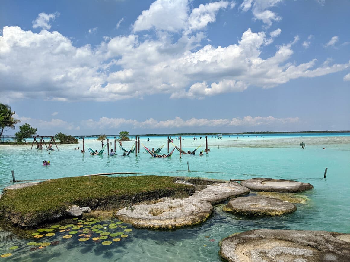 the blue lake of Bacalar in Quintana Roo, Mexico
