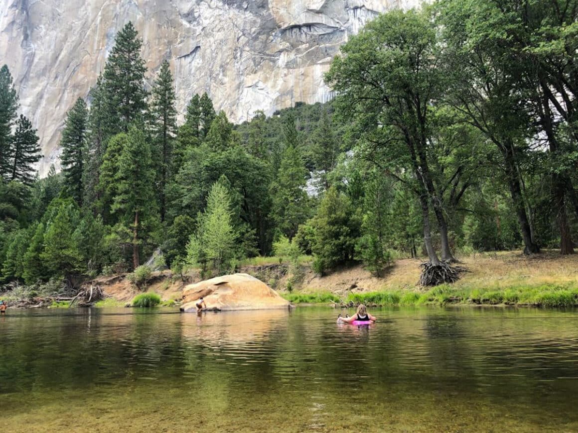 the Merced River flows through Yosemite - perfect for finding a swimming hole