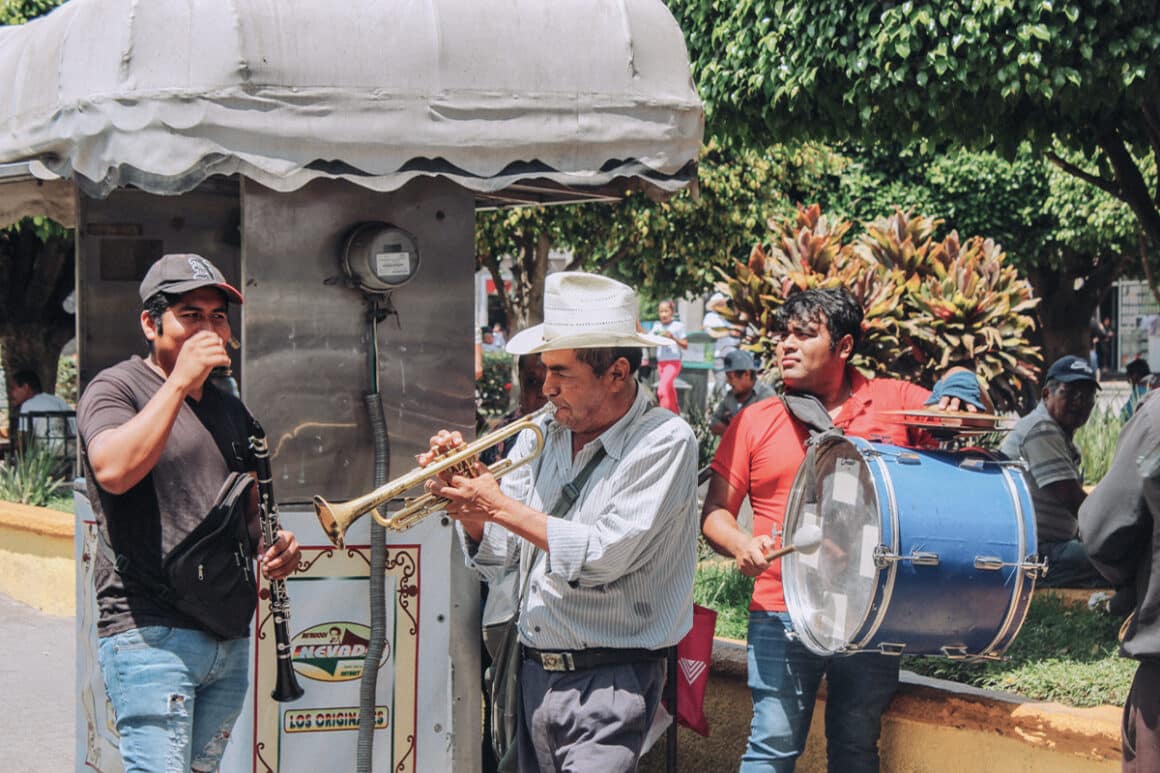 musicians playing in the plaza principal in Tepic, Nayarit