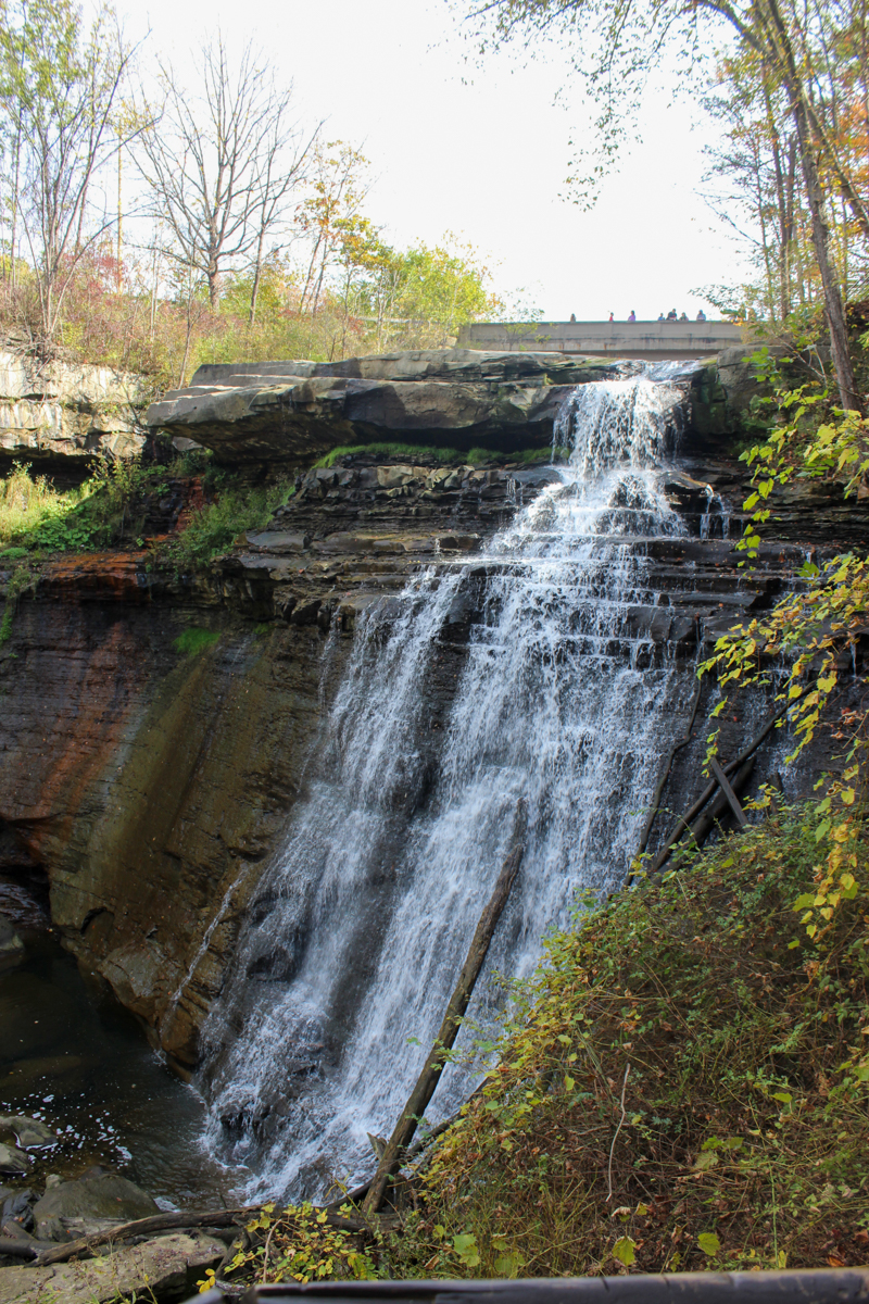 Cascading water in a waterfalls at Cuyahoga Valley National Park