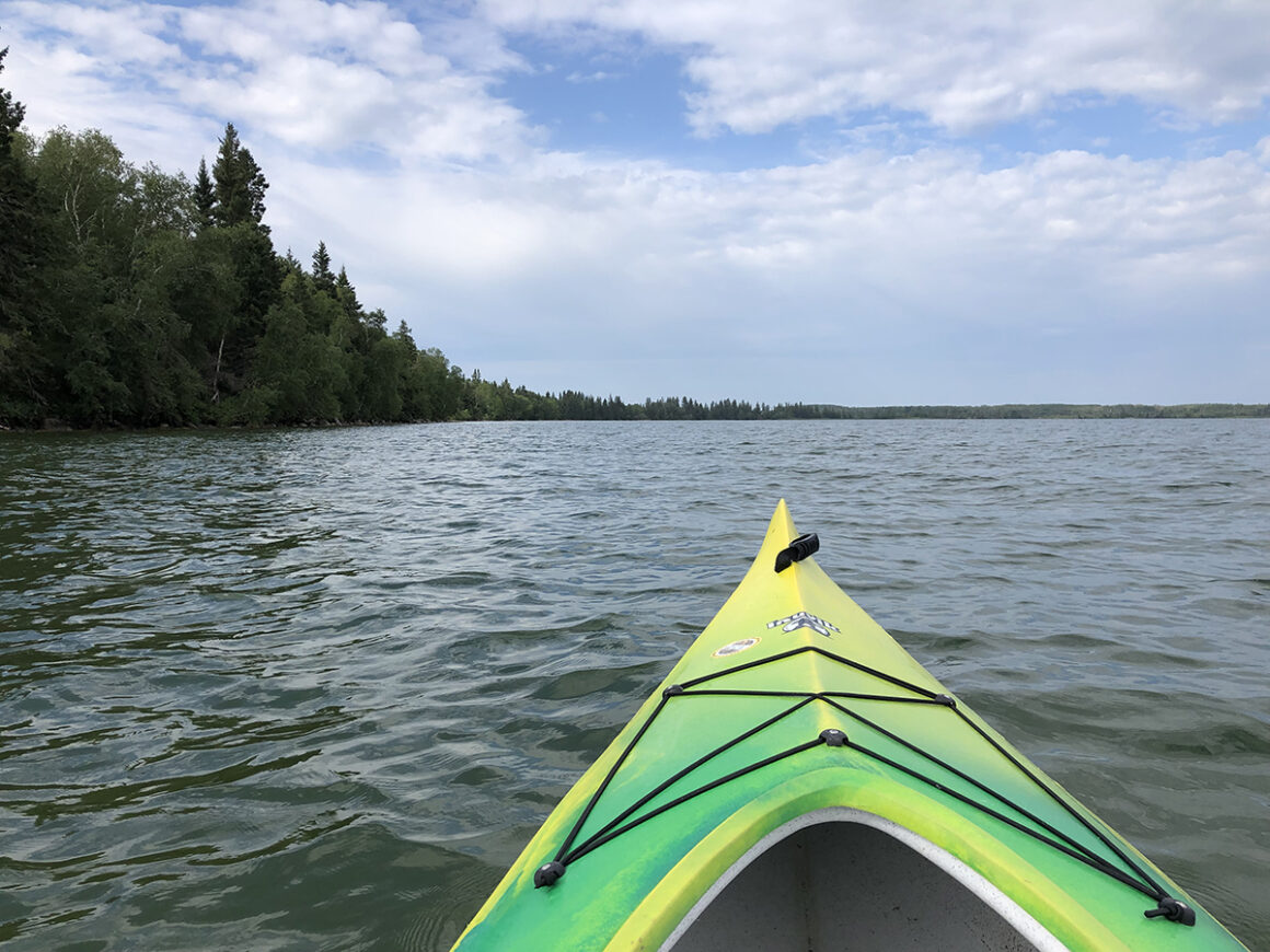 a kayak on Clear Lake near Manitoba