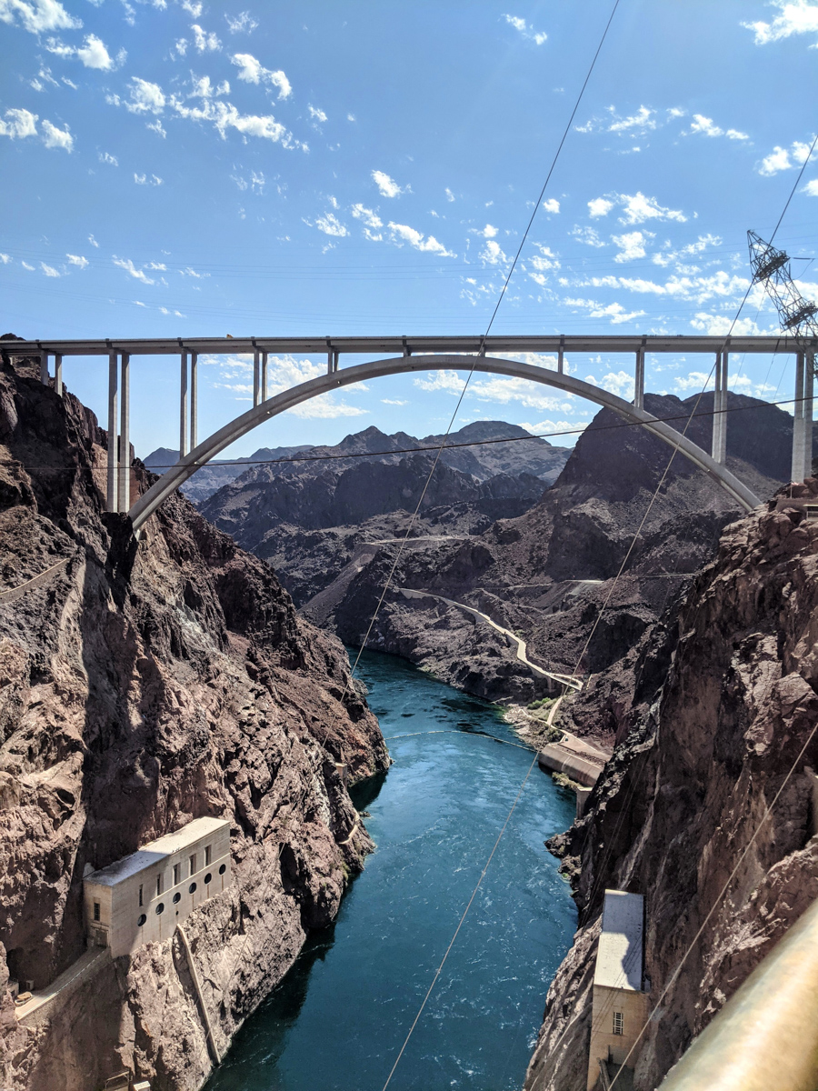 The Mike O'Callaghan-Pat Tillman Bridge from the Hoover Dam