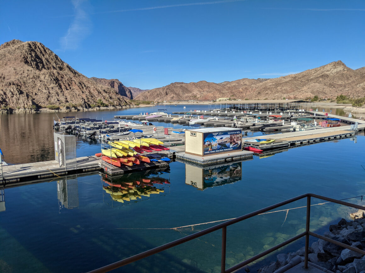 The marina at Willow Beach in the Arizona section of Lake Mead National Recreation Area is one of the best things to do in Boulder City