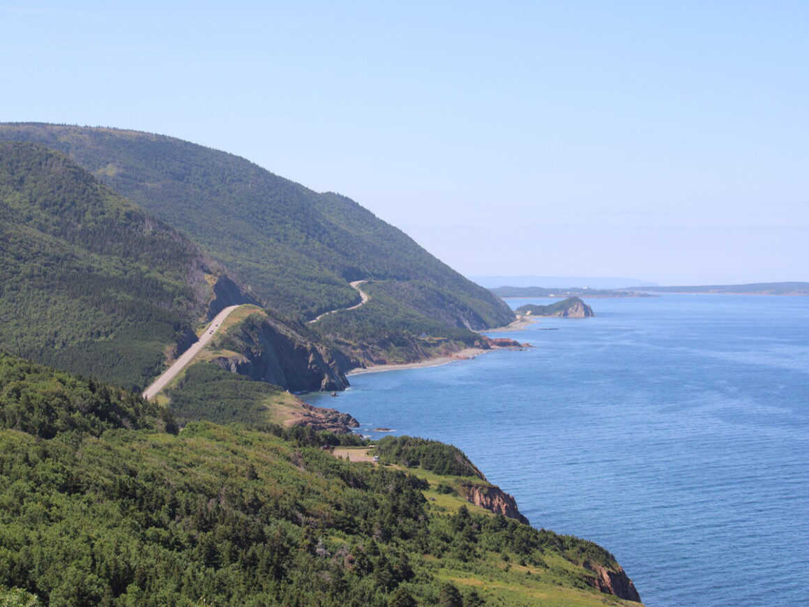 the coast and road of the Cabot Trail in Nova Scotia