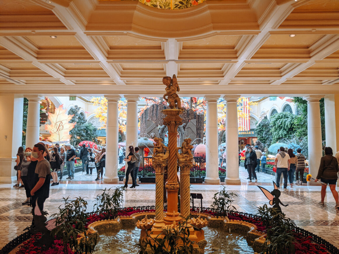 The entrance to the Bellagio