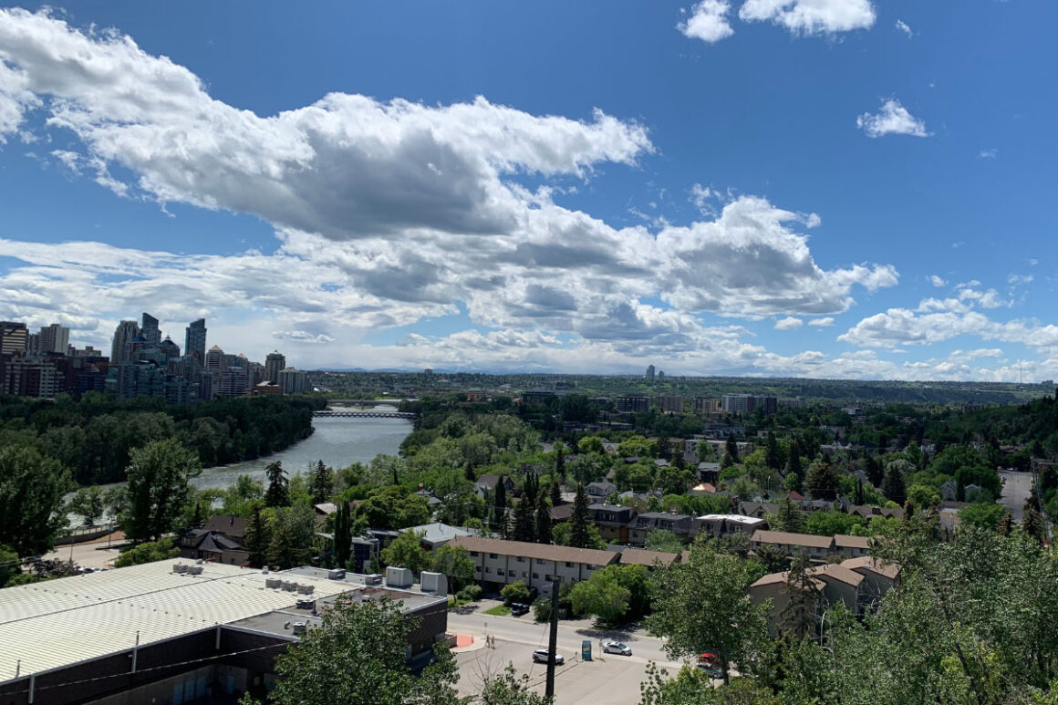 A view of the river and downtown of Calgary