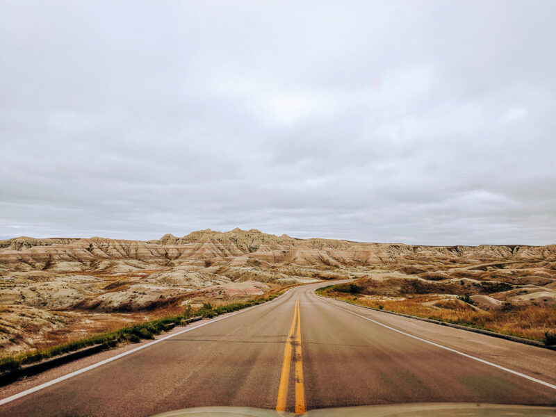 A road through Badlands National Park