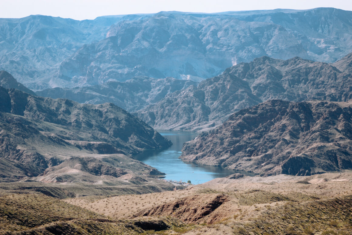 A view of the Colorado River driving from Las Vegas to Sedona