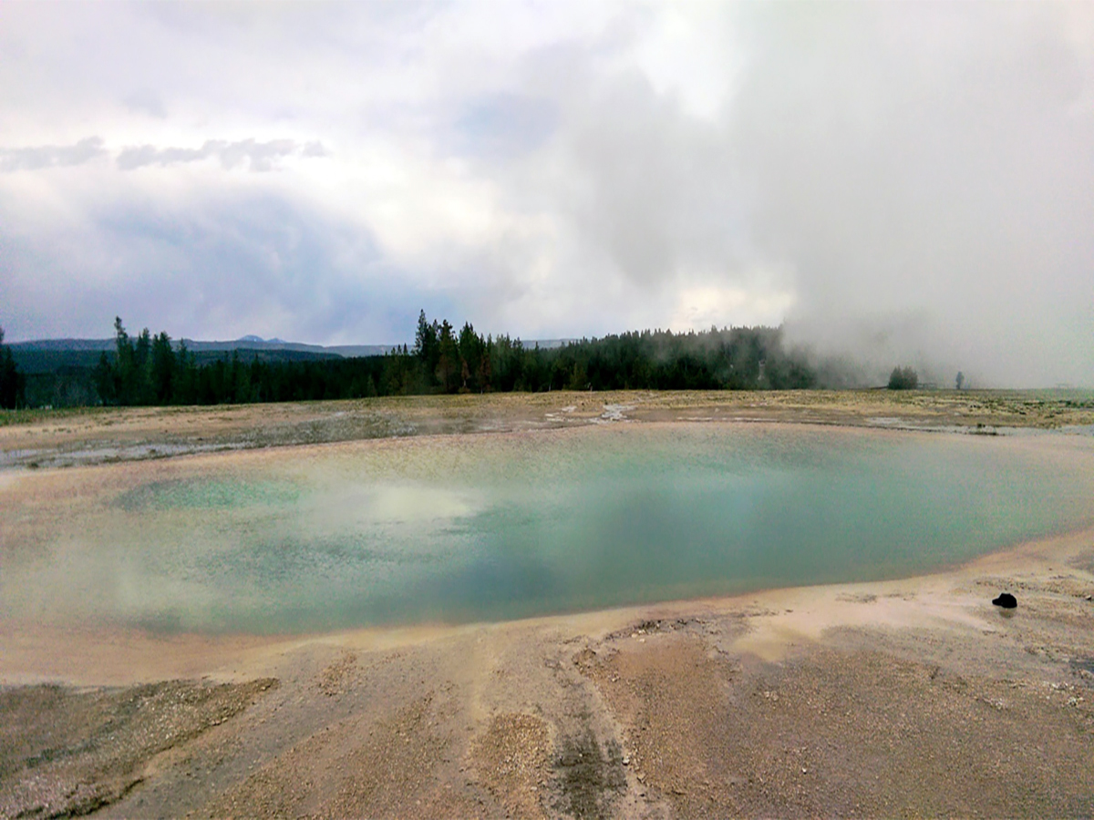 The colors of Grand Prismatic Springs in Yellowstone National Park