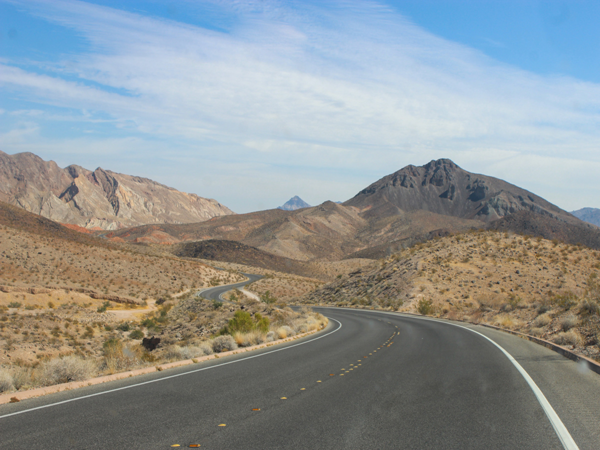 road through the mountains of Lake Mead National Recreation Area