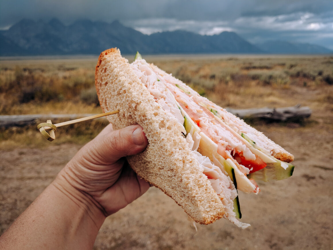 Lunch break at Grand Teton National Park with mountain views
