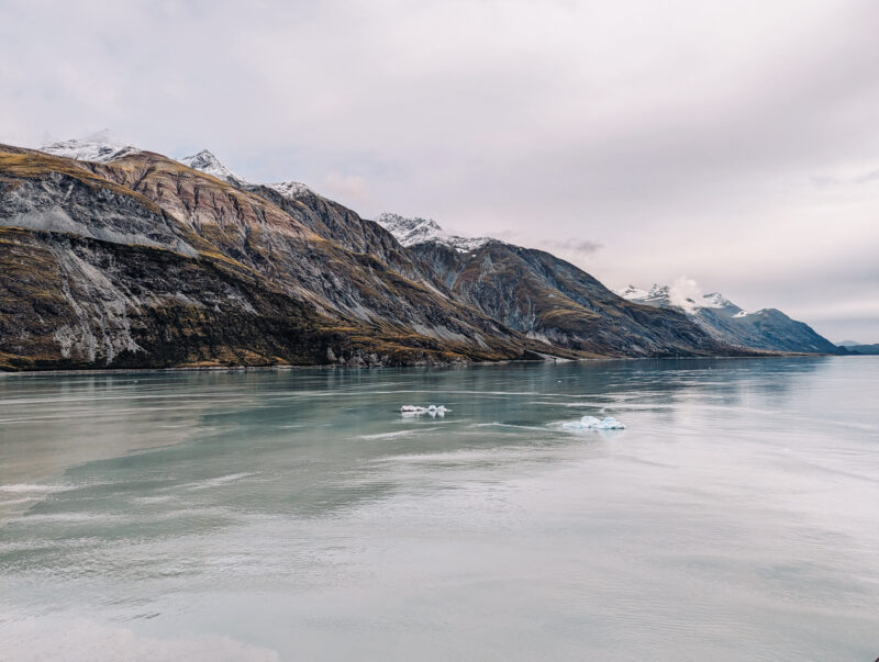 water and mountains in Glacier Bay National Park, Alaska